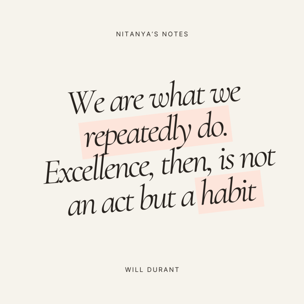 Quote about excellence learned from life lessons